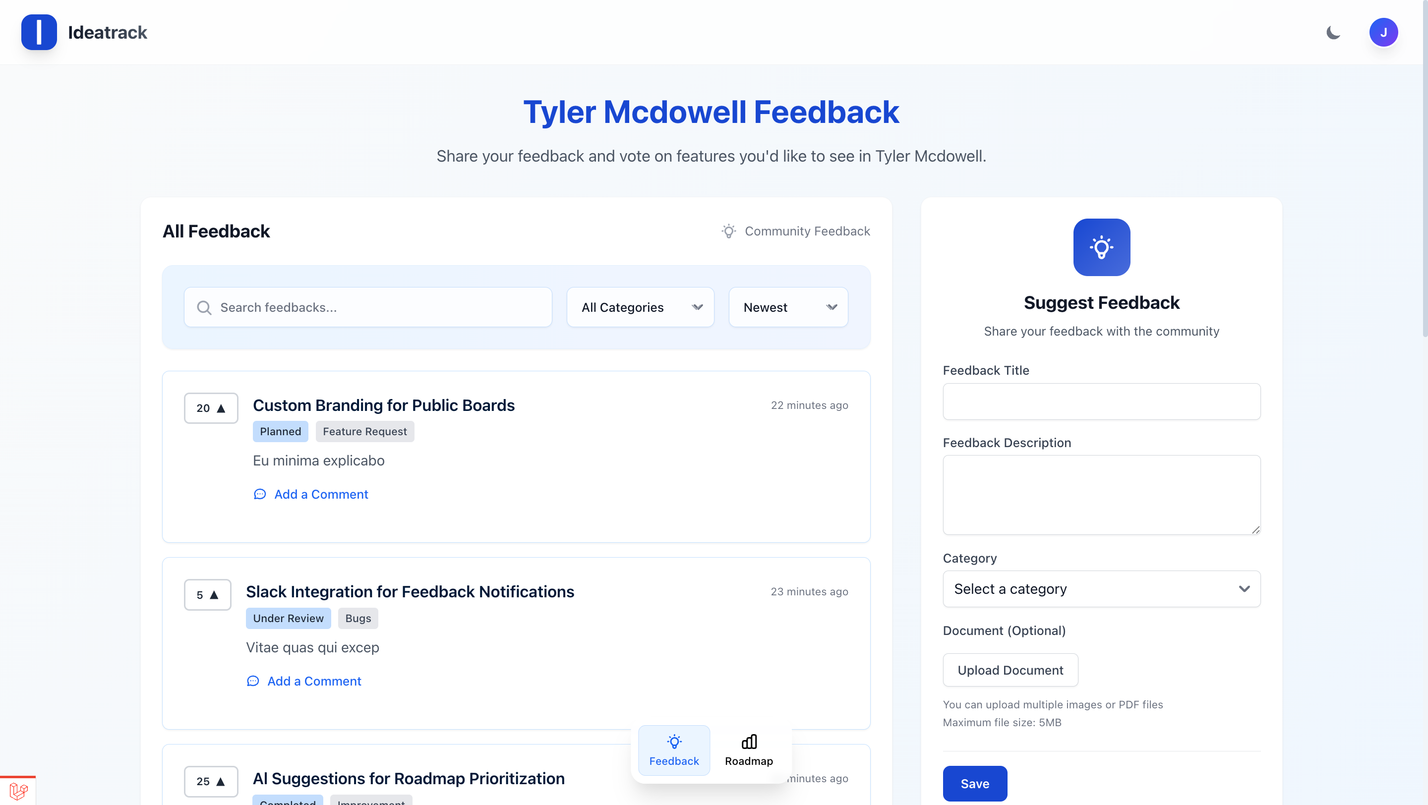 Prioritize Ideas With Voting and Clear Statuses